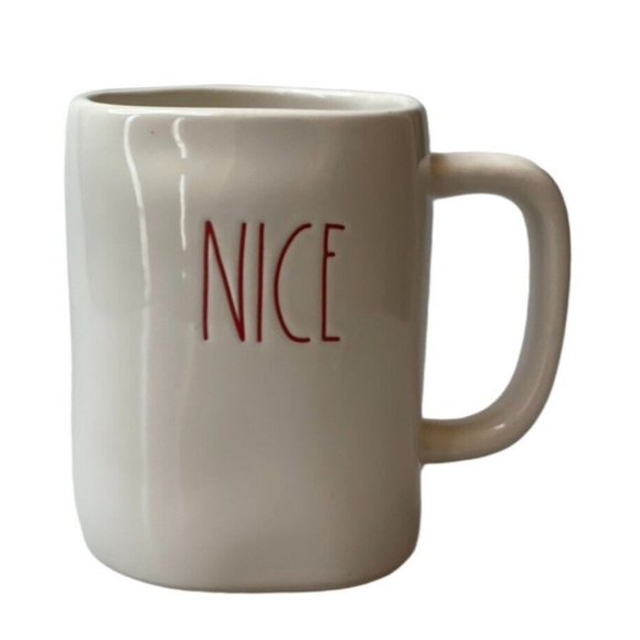 RAE DUNN ARTISAN COLLECTION by MAGENTA MUG "NICE" 16 oz Cup NEW - Picture 1 of 7